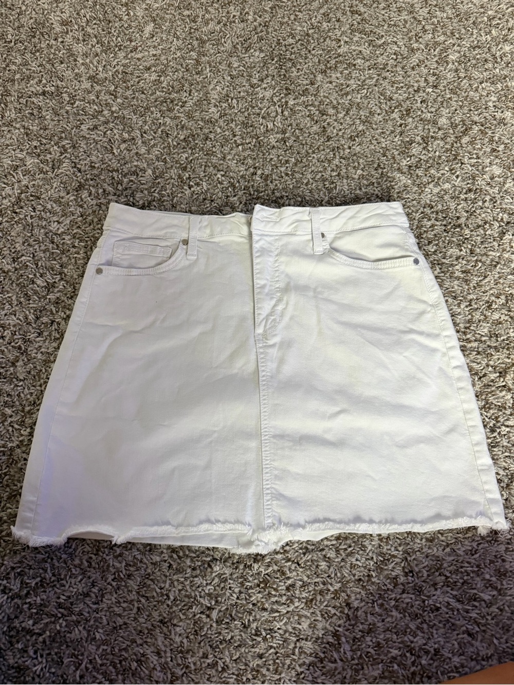 Women's White Denim A-Line Skirt - Clean Casual Style
